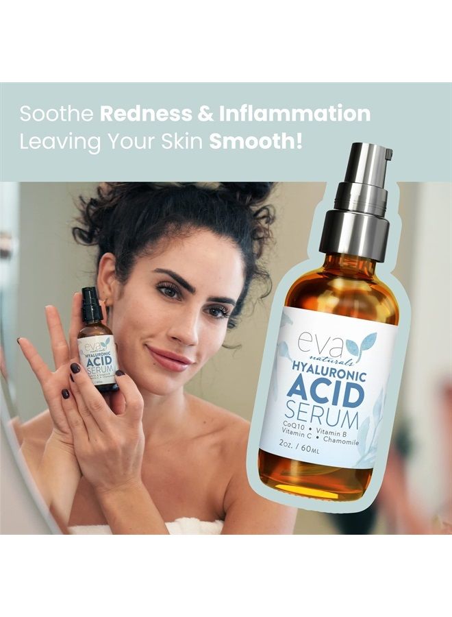 Eva Naturals Pure Hyaluronic Acid Serum For Face - Facial Serum - Wrinkles and Fine Lines - Perfect Hydrating Serum for Face and Dry Skin - Pairs with Vitamin C Serum & Retinol Serum (2 Oz) - Image 5