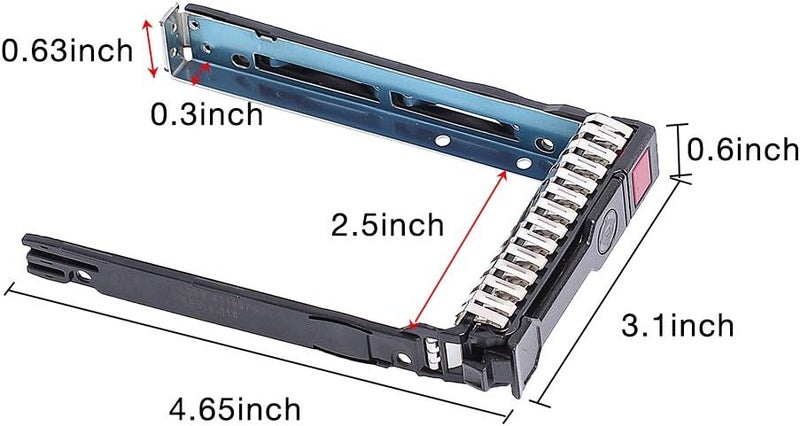 QUEENTI 2.5" SFF SAS SATA SSD Hard Drive Carrier Tray Caddy 651687-001 651699-001 for HP Proliant ML350 DL360p DL380P DL160 Gen8 G8 Gen9 G9 with 4 Mounting Screws and Screw Driver by - Image 2