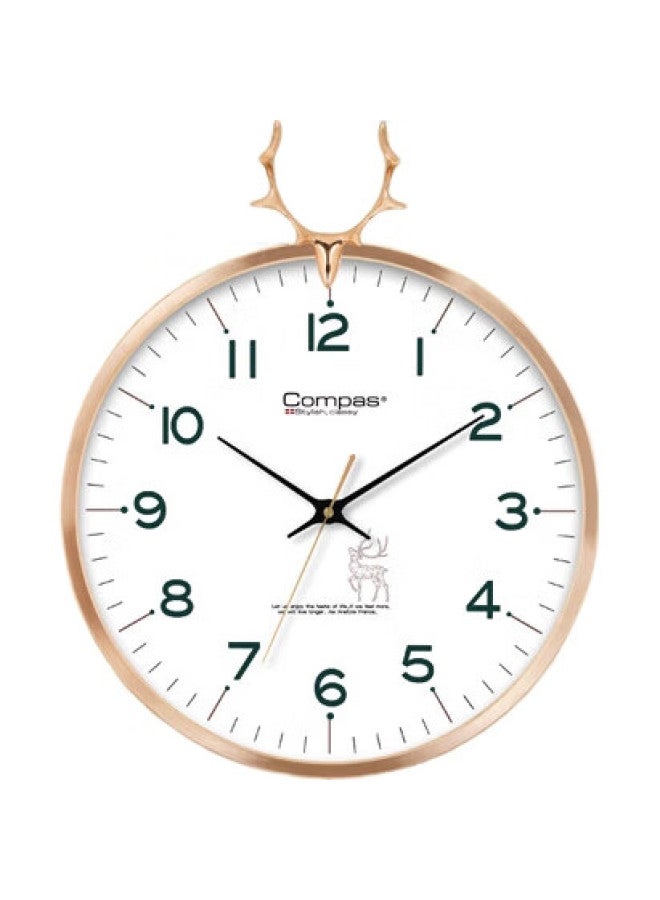Compas Wall Clock, Living Room Clock, Creative Timepiece, Bedroom Quartz Clock, Wall-Mounted, C3245, White, 36Cm Diameter - Image 1