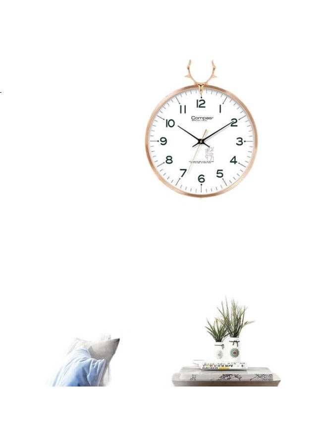 Compas Wall Clock, Living Room Clock, Creative Timepiece, Bedroom Quartz Clock, Wall-Mounted, C3245, White, 36Cm Diameter - Image 2
