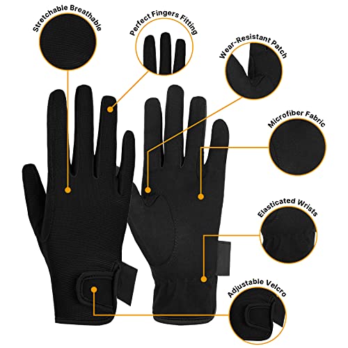 Thapower Kids Horse Riding Gloves Children Youth Equestrian Horseback Gloves for Boys & Girls Cycling Running Gardening - Image 2