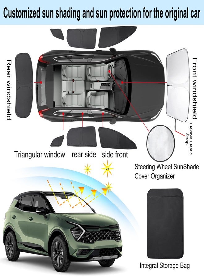 LHFLIVE 8PCS Windshield Sun Shade Custom Fit for 2023 2024 2025 2026 Kia Sportage NQ5 Accessories Foldable Sunshade Side Rear Window Shade Cover Full Set Privacy Protection Keeps Car Cool - Image 3