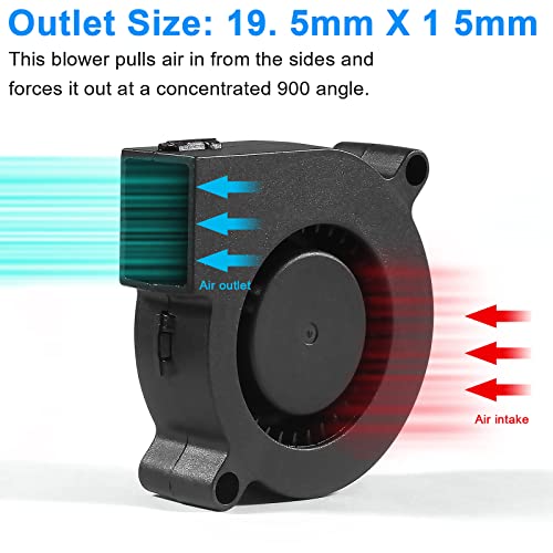 AITIAO 6Pcs 5015 Cooling Fan, DC 12V 50x50x15mm 3D Printer Blower Brushless Cooling Fans 5015 Oil Bearing Turbine Fans with 2Pin Terminal for 3D Printer Hotend Extruder Heatsinks - Image 5