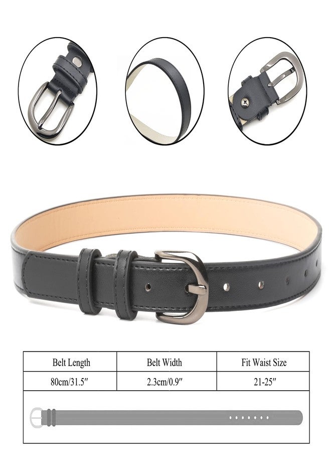 Wojgzon Belts for Girls Boys, Kids Belt, Girls Boys Belt, Skinny Belt, PU Leather Belts for Casual School Uniform Dress - Image 3