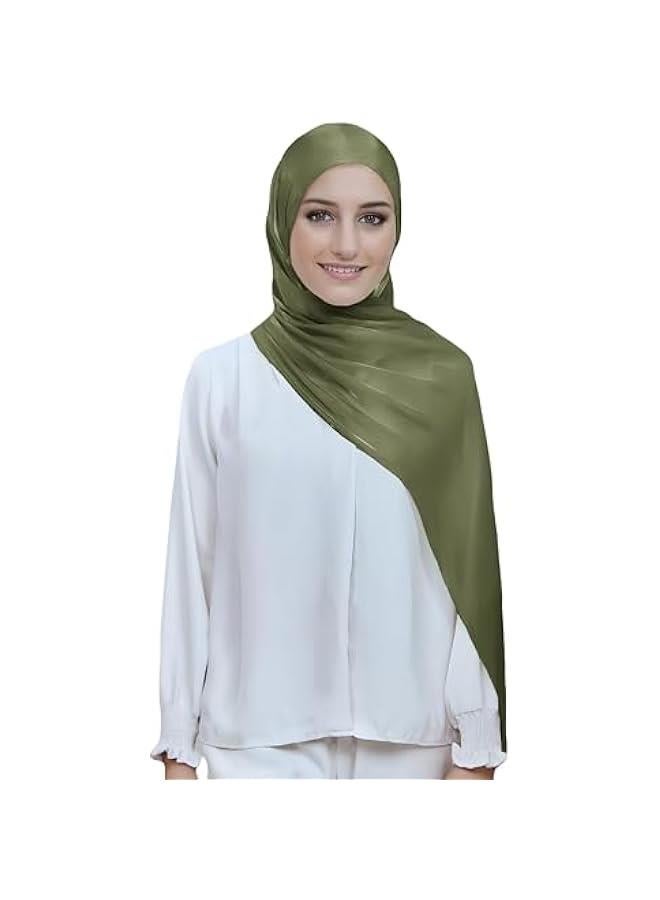 Arabest Lightweight Crepe Scarf Shawl Wrap Hijab for Women with Sheen Shimmer - Image 1