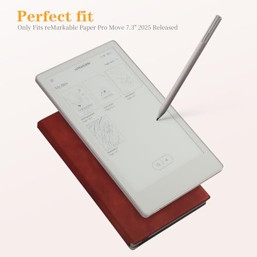 WALNEW Case for Remarkable Paper Pro Move 7.3" (2025), Magnetic Auto Wake/Sleep Smart Folio Cover, Slim PU Leather Remarkable Paper Pro Move Case with Pen Holder (Brown) - Image 2