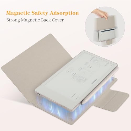 WALNEW Case for Remarkable Paper Pro Move 7.3" (2025), Magnetic Auto Wake/Sleep Smart Folio Cover, Slim PU Leather Remarkable Paper Pro Move Case with Pen Holder (Brown) - Image 3