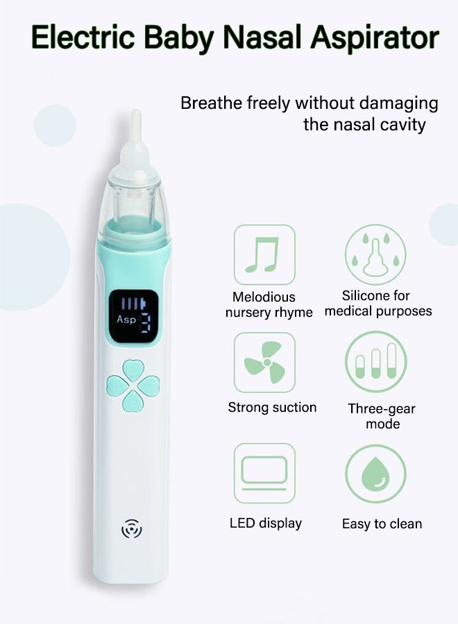 يو إل اتش واي سي شفاط أنف للأطفال - شفاط أنف كهربائي للأطفال الصغار، شفاط أنف للأطفال، منظف أنف أوتوماتيكي بثلاث رؤوس سيليكون، ثلاث مستويات شفط قابلة للتعديل، موسيقى ووظيفة تهدئة الضوء - Image 5