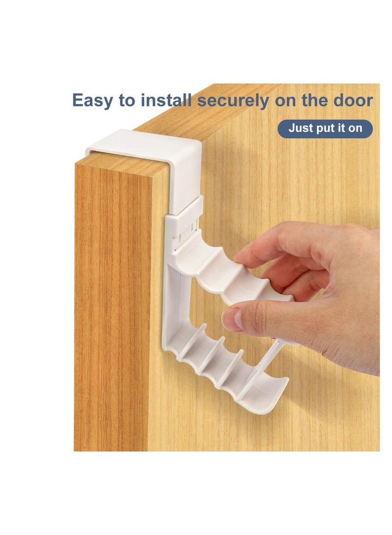 4PCS Over the Door Hooks, High-Strength ABS Plastic Door Hangers Door Hangers with Double Hooks Organizer Hooks for Living Room, Bathroom, Bedroom, Hanging Clothes, Towels,Hats,Coats, Bags (White) - Image 3