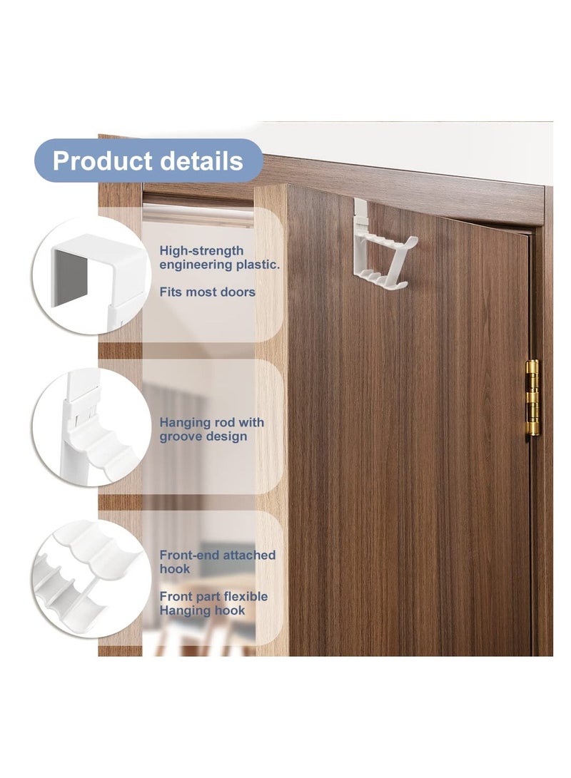 4PCS Over the Door Hooks, High-Strength ABS Plastic Door Hangers Door Hangers with Double Hooks Organizer Hooks for Living Room, Bathroom, Bedroom, Hanging Clothes, Towels,Hats,Coats, Bags (White) - Image 5