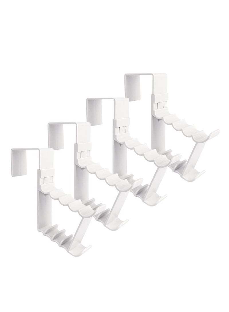 4PCS Over the Door Hooks, High-Strength ABS Plastic Door Hangers Door Hangers with Double Hooks Organizer Hooks for Living Room, Bathroom, Bedroom, Hanging Clothes, Towels,Hats,Coats, Bags (White) - Image 1