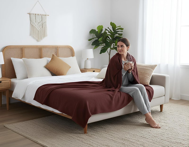 STARNSTYLE 300 TC All Season Solid/Plain Lightweight Polar Fleece Single Bed Blanket (152 x 230 cm) Brown Blanket SingleIV18 - Image 4