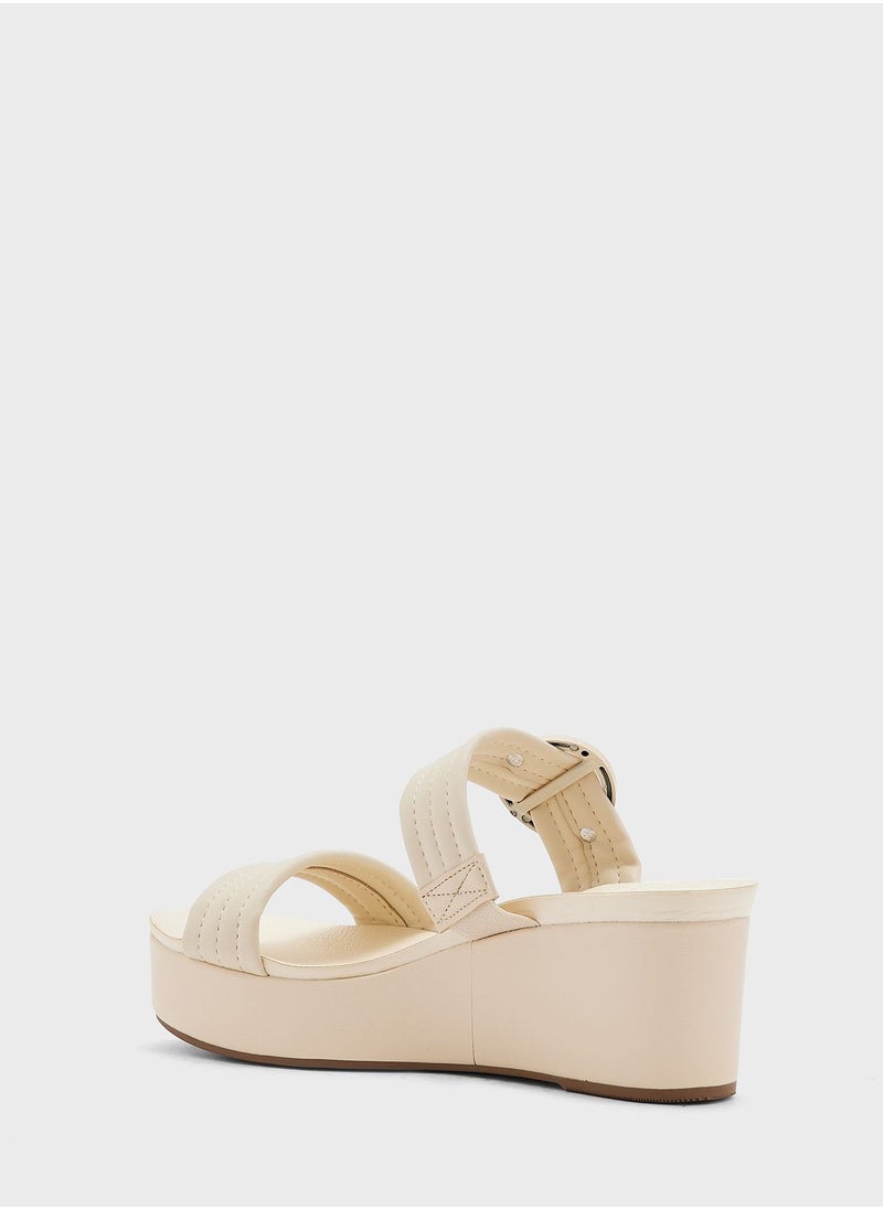 Beira Rio - Alyssa Multi Strap High Heel Wedge Sandals - Image 1