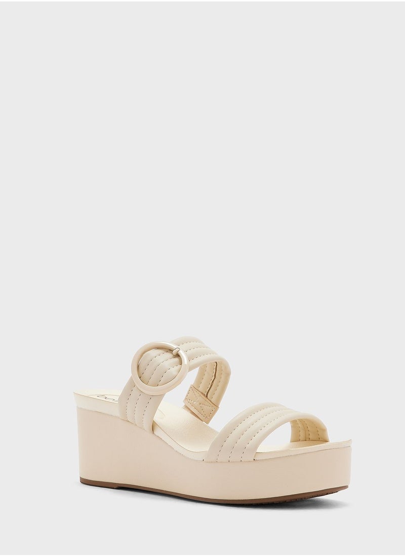 Beira Rio - Alyssa Multi Strap High Heel Wedge Sandals - Image 1
