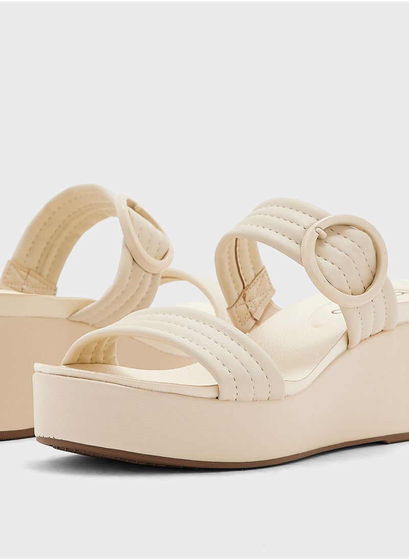 Beira Rio - Alyssa Multi Strap High Heel Wedge Sandals - Image 1