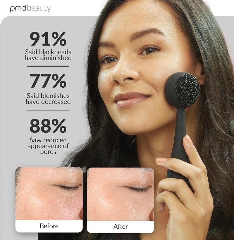 PMD Clean - Smart Facial Cleansing Device with Silicone Brush & Anti-Aging Massager - Waterproof - SonicGlow Vibration Technology - Clear Pores and Blackheads - Lift, Firm, and Tone Skin - Image 4
