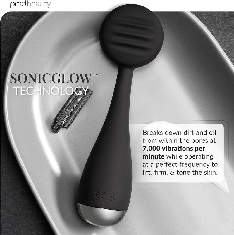 PMD Clean - Smart Facial Cleansing Device with Silicone Brush & Anti-Aging Massager - Waterproof - SonicGlow Vibration Technology - Clear Pores and Blackheads - Lift, Firm, and Tone Skin - Image 2