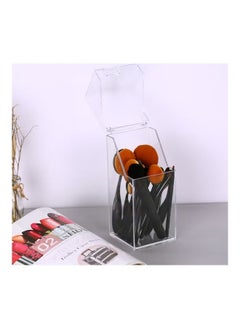 ORiTi Clear Acrylic Dust Proof Makeup Brush Organizer Cosmetic Brushes Eyebrow Pencil Storage Holder With Lid Transparent  - Image 3