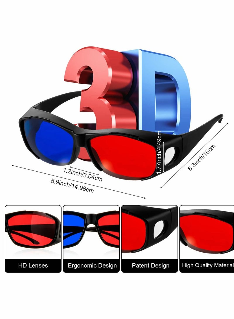 Captaintech 3D Glasses, 3D Movie Game Glasses Red Blue 3D Style Glasses for 3D Game Home Theater Simple Design Viewing Glasses Anaglyph Projector Glasses （10 Pieces ）