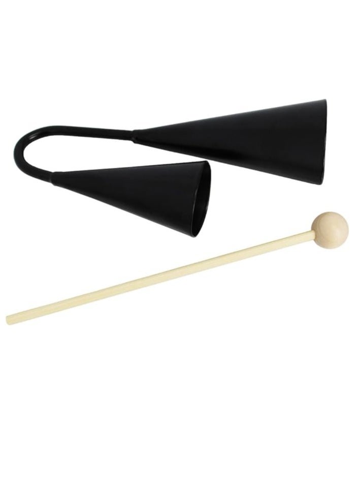 Astar Two Tone Double Metal Samba Agogo Bells with Wooden Beater  - Image 1