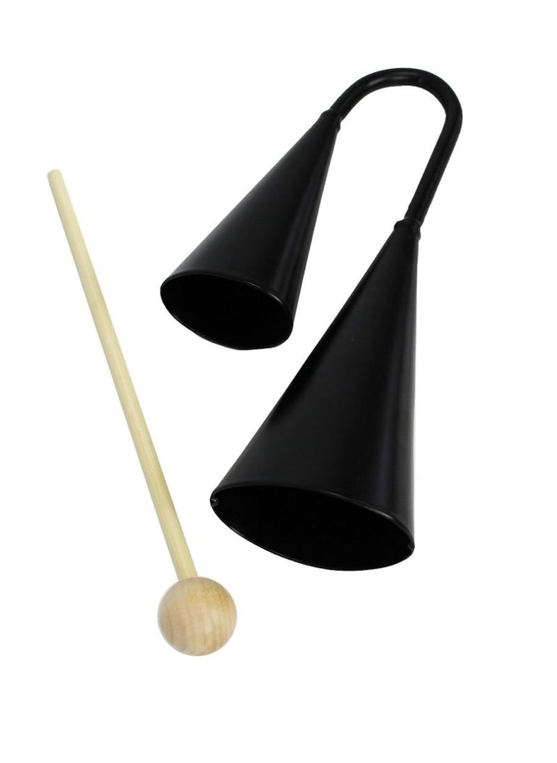 Astar Two Tone Double Metal Samba Agogo Bells with Wooden Beater  - Image 4