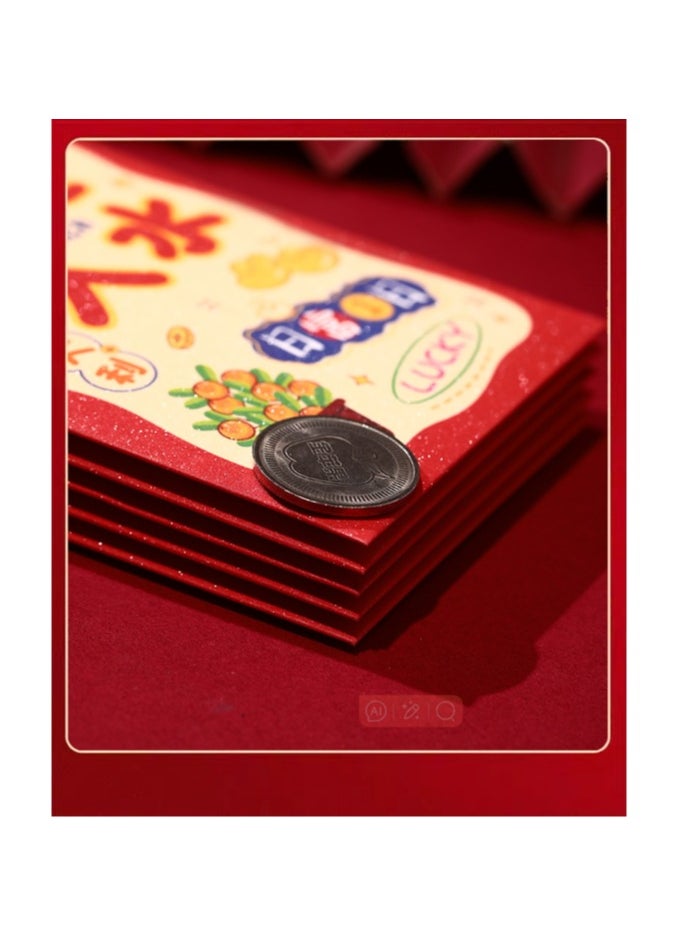 6-Piece Chinese New Year Paper Red Envelope | Celebrating the Chinese Lunar New Year and Family Reunion-Large Red Packet 2025 Year of Hong Bao - Chinese Lunar Snake Year  - Image 2