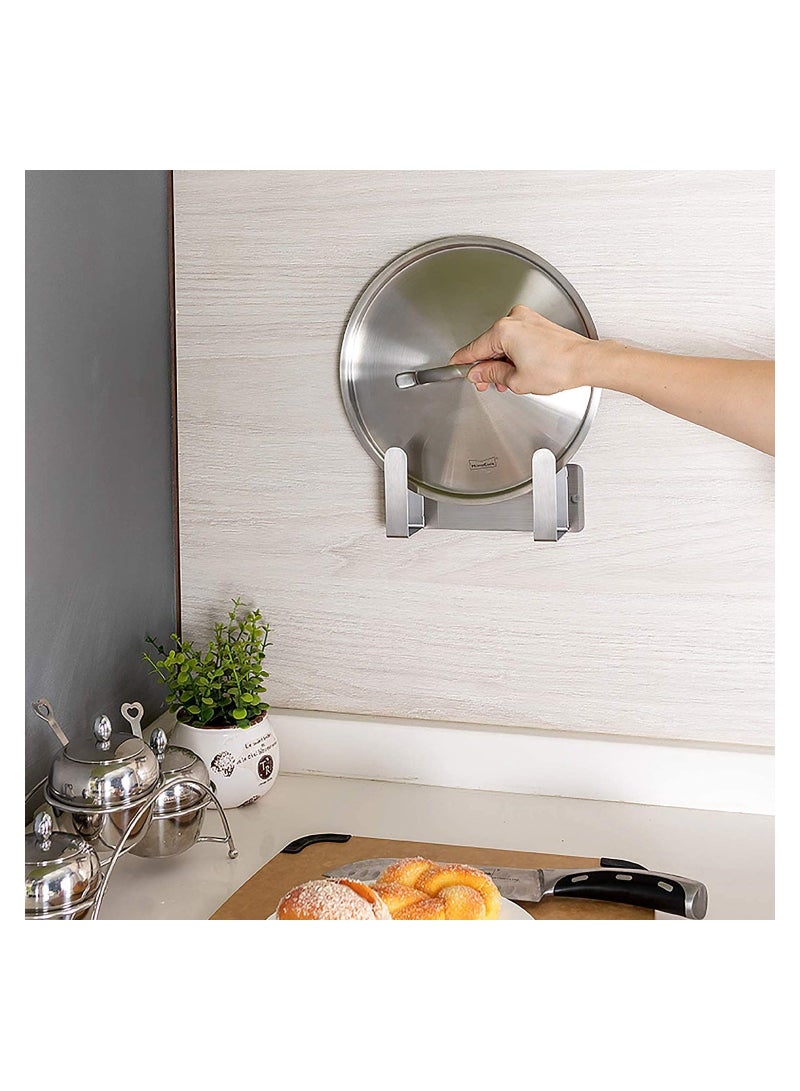 Y&D SYOSI Pot Lid Holder, Stainless Steel Wall Mounted Rack, Kitchen Cabinet Cutting Board Organizer, Practical Drain Rack with Screws - Image 3