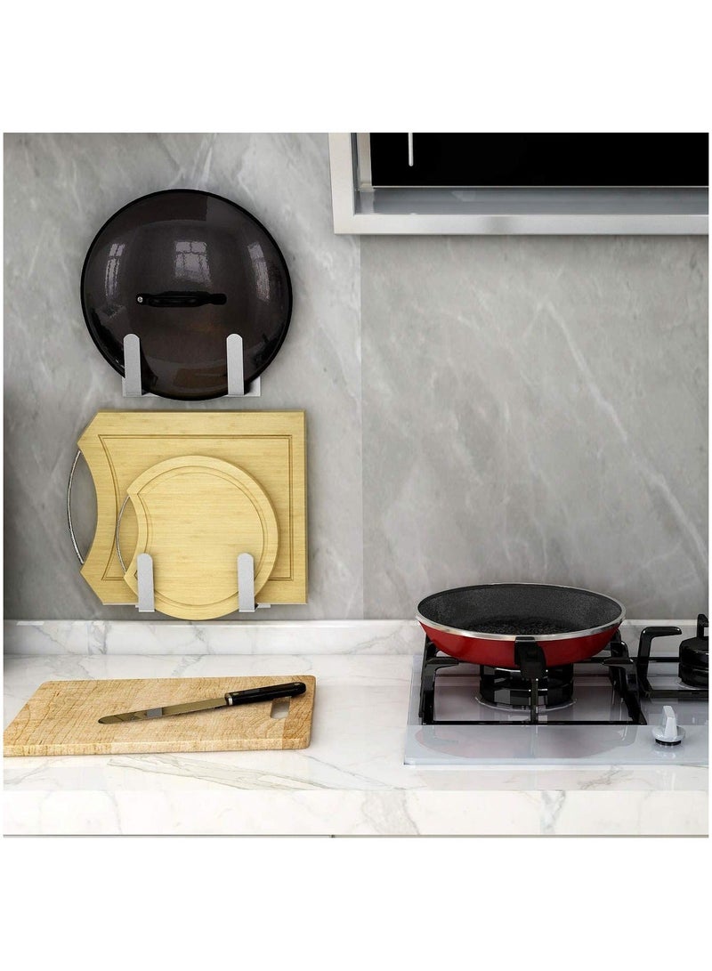 Y&D SYOSI Pot Lid Holder, Stainless Steel Wall Mounted Rack, Kitchen Cabinet Cutting Board Organizer, Practical Drain Rack with Screws - Image 4