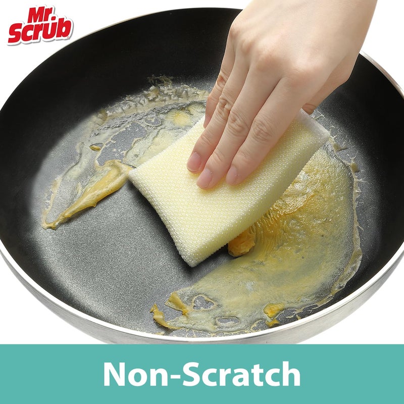 MR. SCRUB Sponges Kitchen Scrub Dish Sponge Scouring Pad, 6 Pads Cleaning Brush Dishwasher Soap Supplies, Dishwashing Dinnerware Towels Sink Pan Pot Cloth Rags Holder Bathroom Bathtub - Image 3