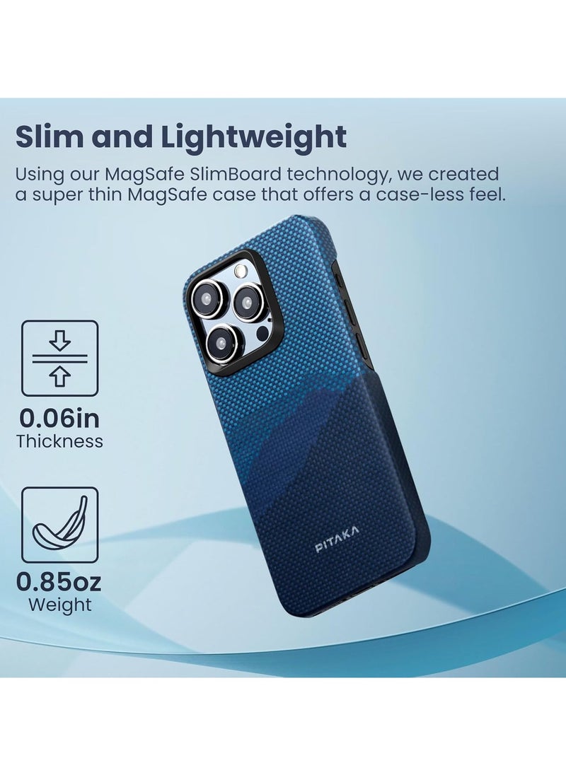 PITAKA Case for iPhone 15 Pro Max, Slim & Light iPhone 15 Pro Max Case MagSafe 6.7-inch with a Case-Less Touch Feeling, 1500D Aramid Fiber Made [StarPeak MagEZ Case 4 - Over The Horizon]  - Image 2