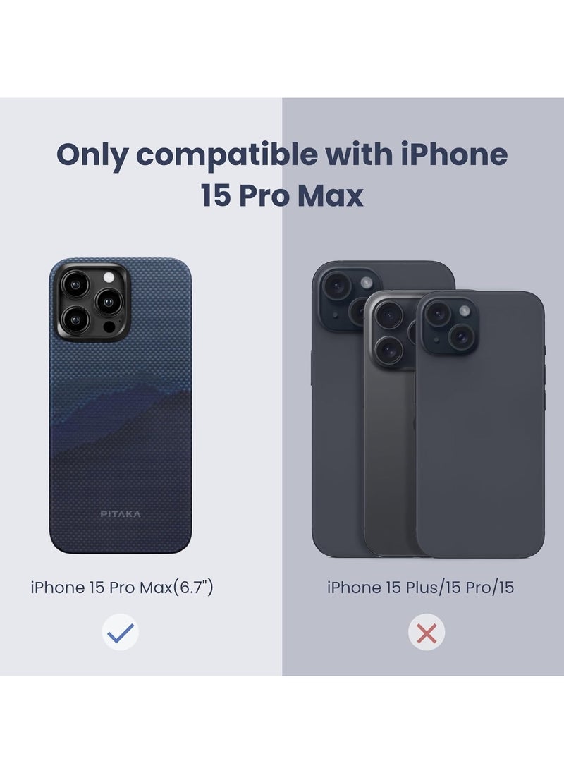 Case for iPhone 15 Pro Max, Slim & Light iPhone 15 Pro Max Case MagSafe 6.7-inch with a Case-Less Touch Feeling, 1500D Aramid Fiber Made [StarPeak MagEZ Case 4 - Over The Horizon]