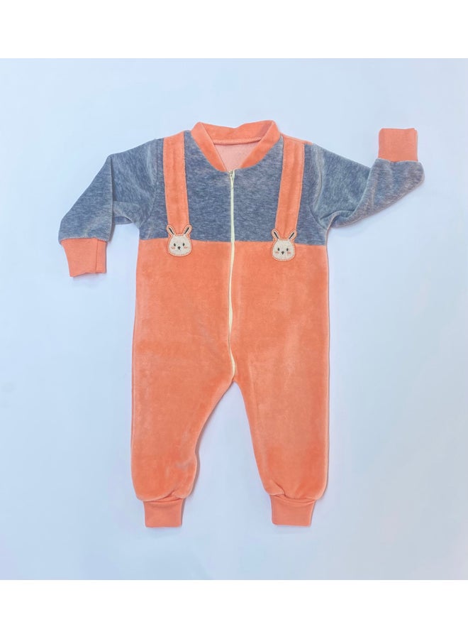 جوكي بودي سوت شتوي قطيفة لأطفال بنات