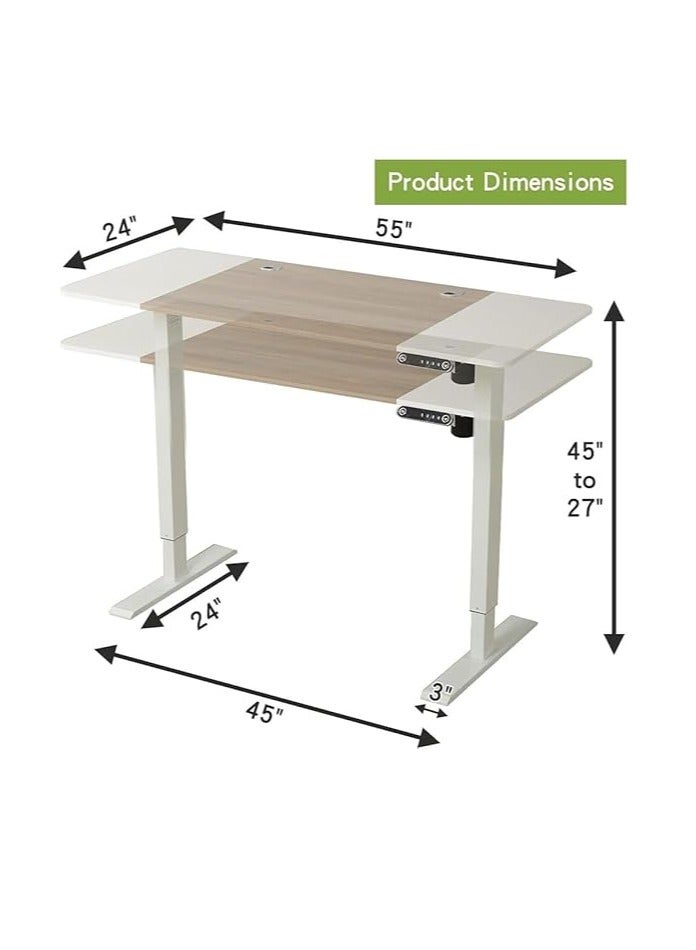Cool Baby Electric Standing Desk Standing Desk Workstation Height Adjustable Electric Standing Desk 55 x 24 Inch Ergonomic Panel Desk - Image 5