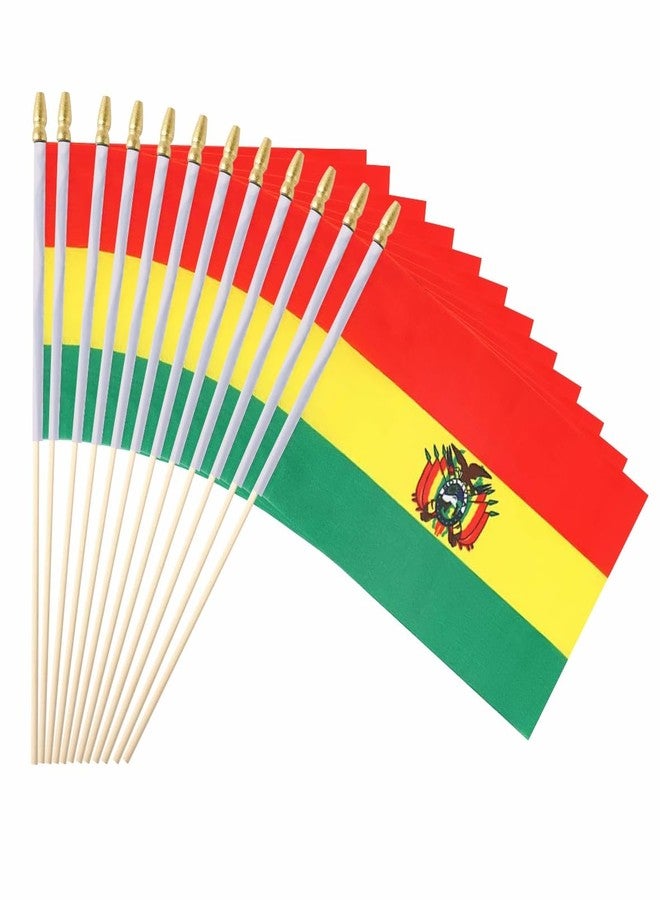 Ckexin 25Pack Small Bolivia Flag Handheld Mini Bolivian Flags on Stick 5x8 Inch - Image 1