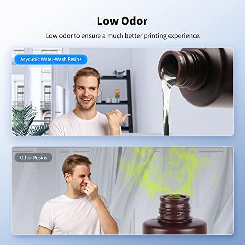 ANYCUBIC Water Washable 3D Printer Resin, 405nm High Precision UV-Curing 3D Resin, Low Shrinkage Standard Photopolymer Resin for 8K Capable LCD DLP Resin 3D Printer Printing (Clear, 1000g) - Image 5