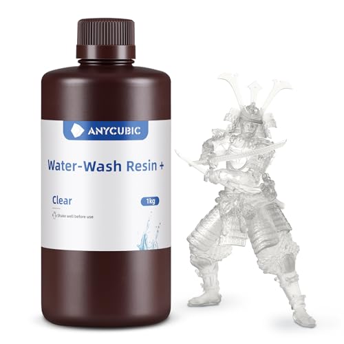 ANYCUBIC Water Washable 3D Printer Resin, 405nm High Precision UV-Curing 3D Resin, Low Shrinkage Standard Photopolymer Resin for 8K Capable LCD DLP Resin 3D Printer Printing (Clear, 1000g) - Image 1