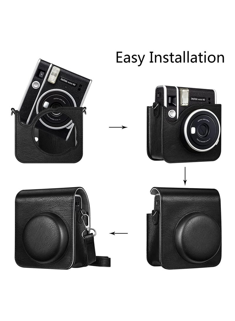 general Camera Case for Mini 40, Instant Camera Protector Compatible with Instax Mini 40 Instant Film Camera (Black) - Image 3