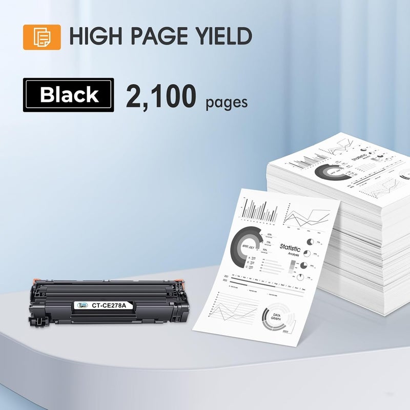 كول تونر خرطوشة حبر بديلة متوافقة من لطابعات HP 78A CE278A HP Laserjet 1536dnf MFP P1606dn 1606dn P1606 HP Laserjet MFP M1536dnf P1566 P1560 (أسود، عبوة من 4) - Image 3