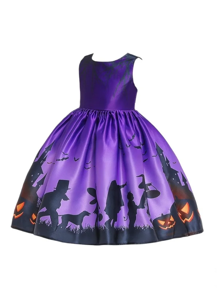 D'Daniela Halloween Carnaval Printed Dress - Purple