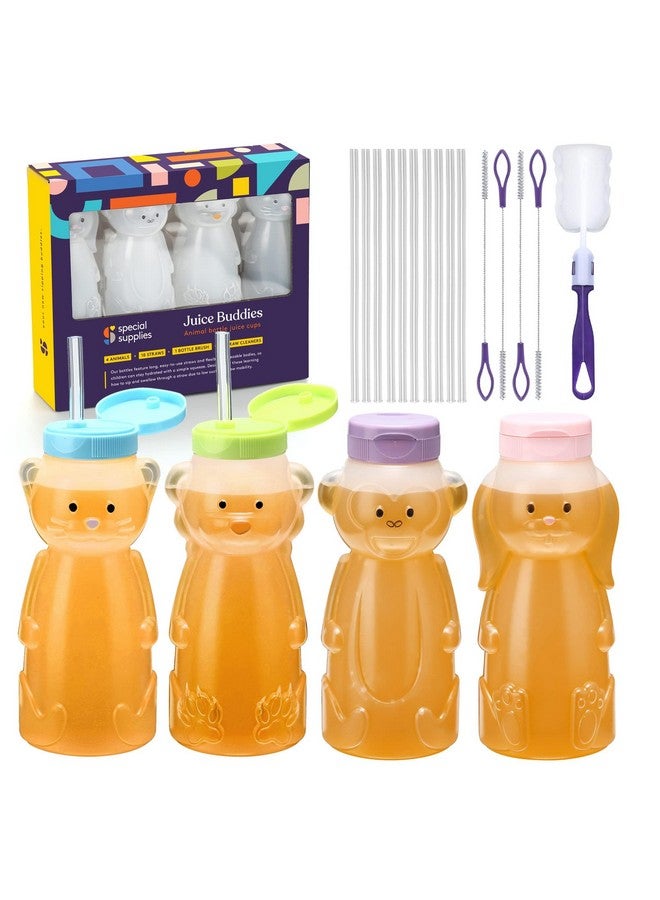 Special Supplies Special Supplies Honey Bear Straw Cup For Babies, 4-Pack, Fun Animal-Shaped Baby Led Weaning Training Drink for Straw Training and Weaning  - Image 4