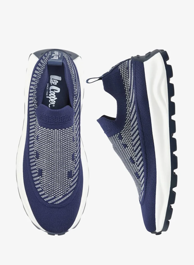 Lee Cooper Men's Textured Slip-On Sneakers with Pull Tabs