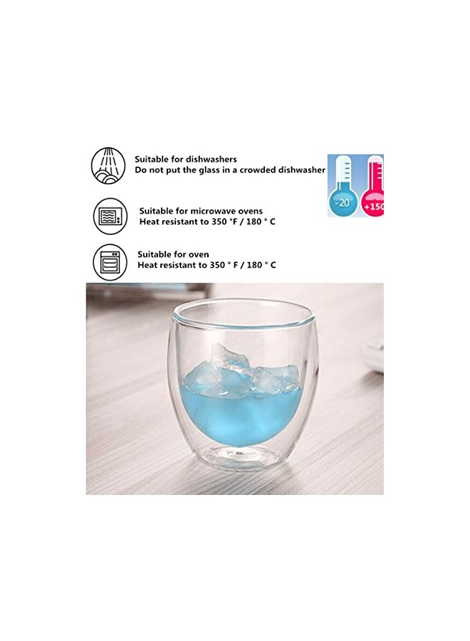 S-TOP Espresso Cups, Cafe Latte Cups, Cappuccino Cups, Tea cups and Dessert Cups. 80 Milliliter/2. 7 Ounce Double Walled Espresso Glasses, Set of 4 - Image 5