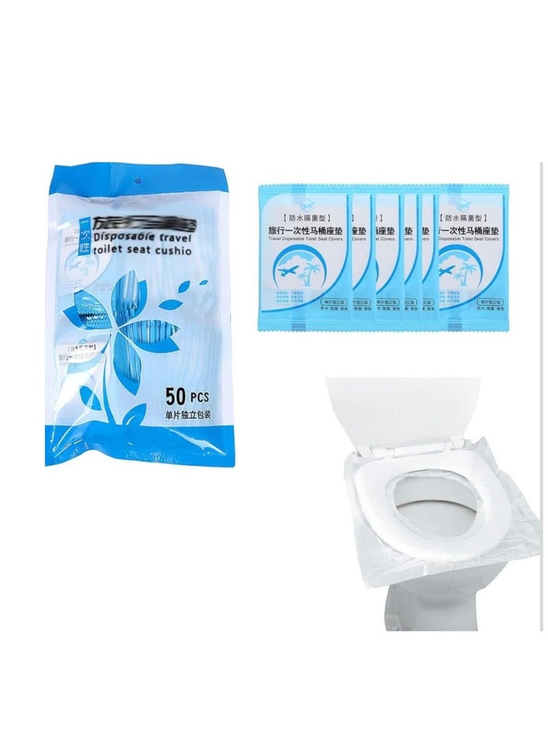 50 pieces of disposable travel toilet seat waterproof, portable WC seat cushion for travel and daily use, independent packaging - Image 1