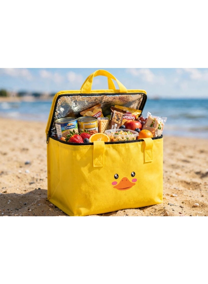 Yellow Duck Insulated Lunch Bag for Food Storage and Cooling – Fun Thermal Lunch Box Bag for School, Trips and Picnics - Image 3