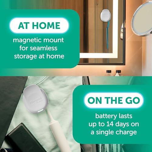 Steripod مشبك تعقيم فرشاة الأسنان المحمولة من ستيريبود، UV، قابل لإعادة الشحن، لؤلؤي، 1 قطعة - Image 5