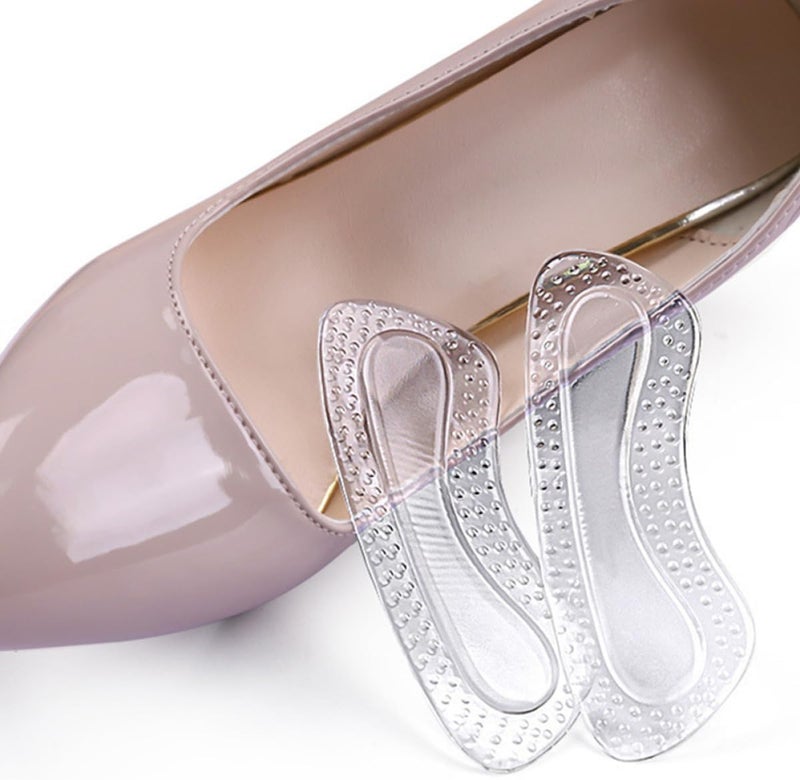 4 Pairs Wear-Resistant Gel Heel Pads with Massage Particles Self-Adhesive Invisible Heel Cushions Soft Anti-Friction Inserts for Women’s Foot Comfort and Shoe Fit Adjustment - Image 4