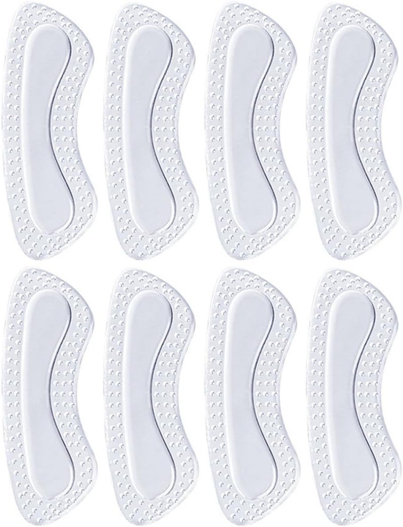 4 Pairs Wear-Resistant Gel Heel Pads with Massage Particles Self-Adhesive Invisible Heel Cushions Soft Anti-Friction Inserts for Women’s Foot Comfort and Shoe Fit Adjustment - Image 1