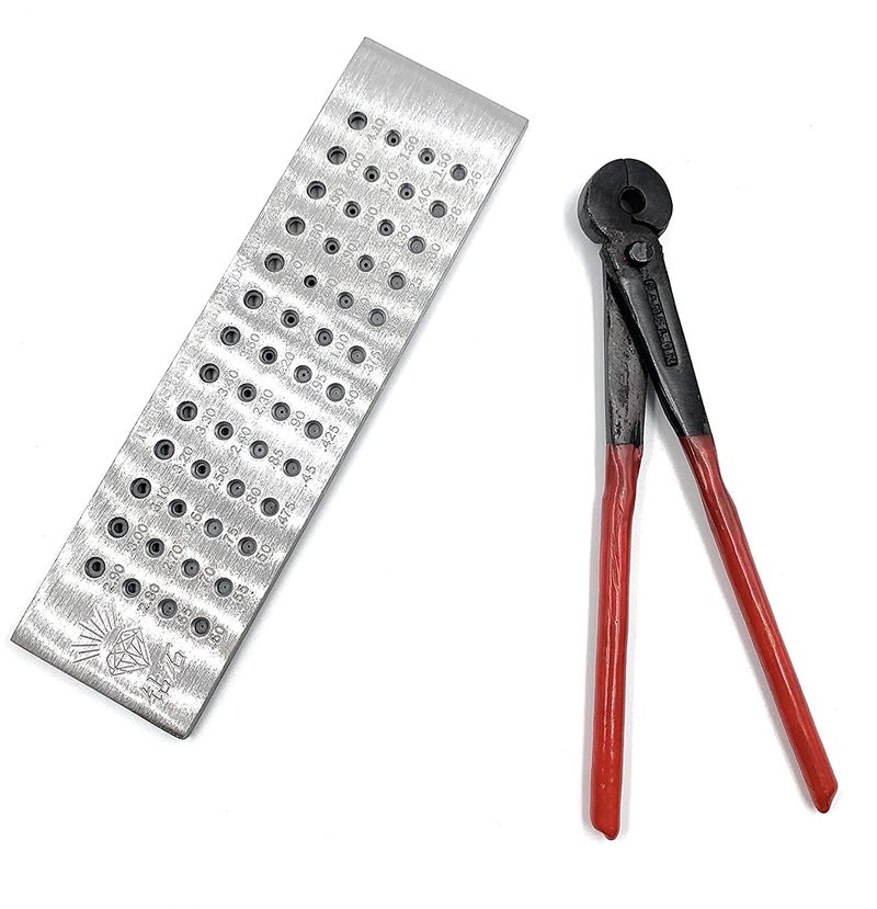 Fozti Tungsten Carbide Insert Steel Wire Drawplate 52 Holes Round 026mm410mm Die Set Draw Tong for Drawing Wires of Gold Silver Soft Metal for Jewellery Making Goldsmith Hobby Crafts DIY - Image 1