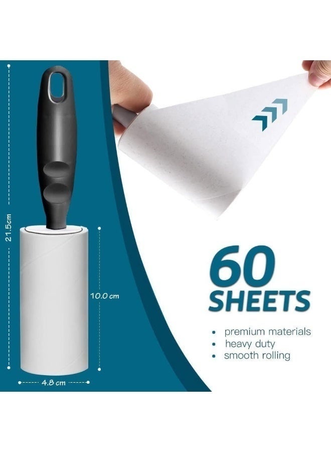 Lint Roller Replacement Pack (2 Rolls x 60 Sheets) - Instant Hair & Dust Remover for Clothes, Textiles & Car Seats - Easy to Peel Back Paper Clothes Roller Replacements - Ideal Solution for Cleaning Wool Lint and Household Furniture from Hair & Dust. - Image 2