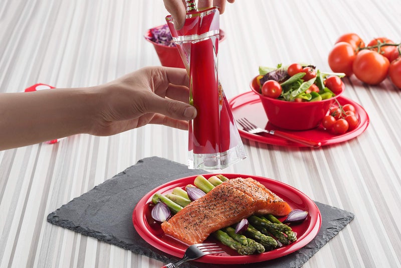 MITBAK Acrylic Red Salt and Pepper Grinders Set | Sea Salt and Pepper Mills Easy to Use and Equipped with Adjustable Coarseness And Ceramic Mechanism | Unique Kitchen Gadgets | Premium Quality - Image 2